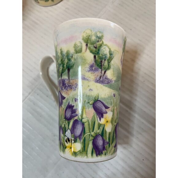 Roy Kirkham Fine Bone China England 5 Tea/Coffee Mugs 4 Serenty/1 Garden Time - Picture 5 of 11